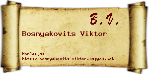 Bosnyakovits Viktor névjegykártya